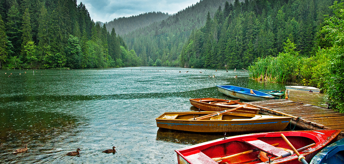 View of Red Lake Romania where you can find teaching opportunities with Teach Away