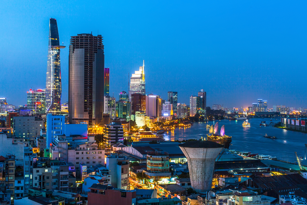 The city of Vietnam at night for ESL teachers to enjoy while teaching English in Vietnam
