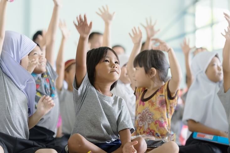 Kids excited in class - free resources for teaching English as a second language